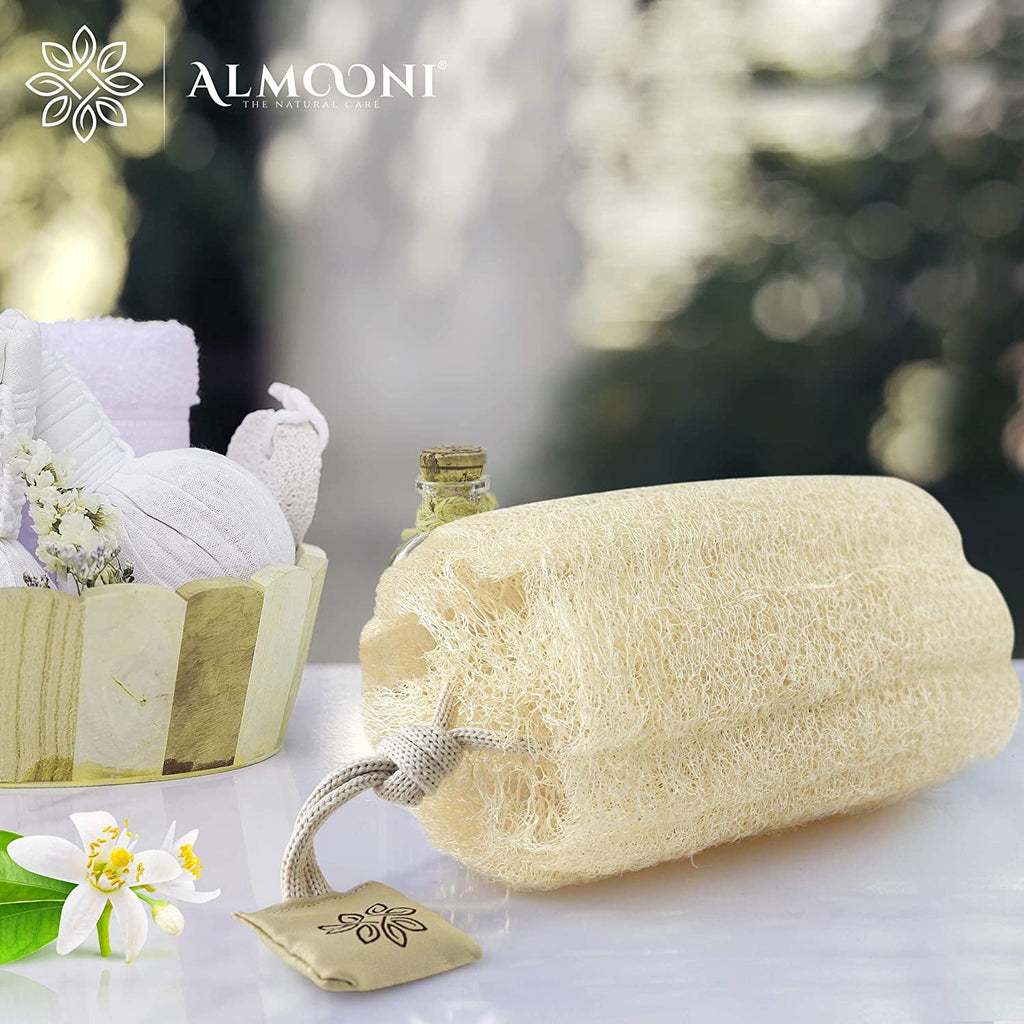 Natural Egyptian Loofah Body Scrubber Set - 3 Count Exfoliating Sponge for Ultimate Clean, Perfect for Men and Women