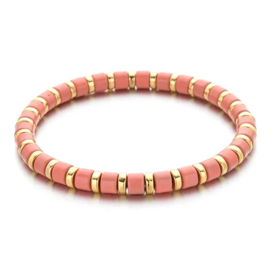 Enamel Stretch Bracelets  - Add Clip Charms