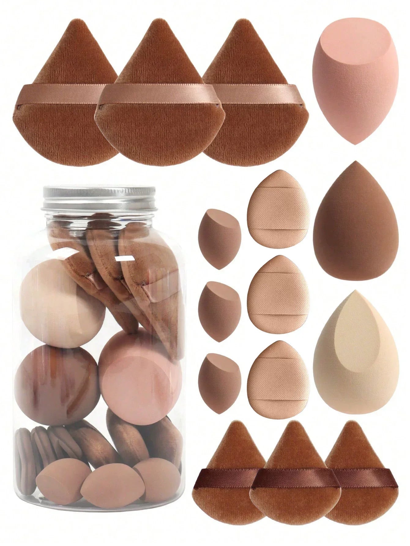 12/15Pcs Makeup Sponge Set | Latex-Free Beauty Blender Puff Kit
