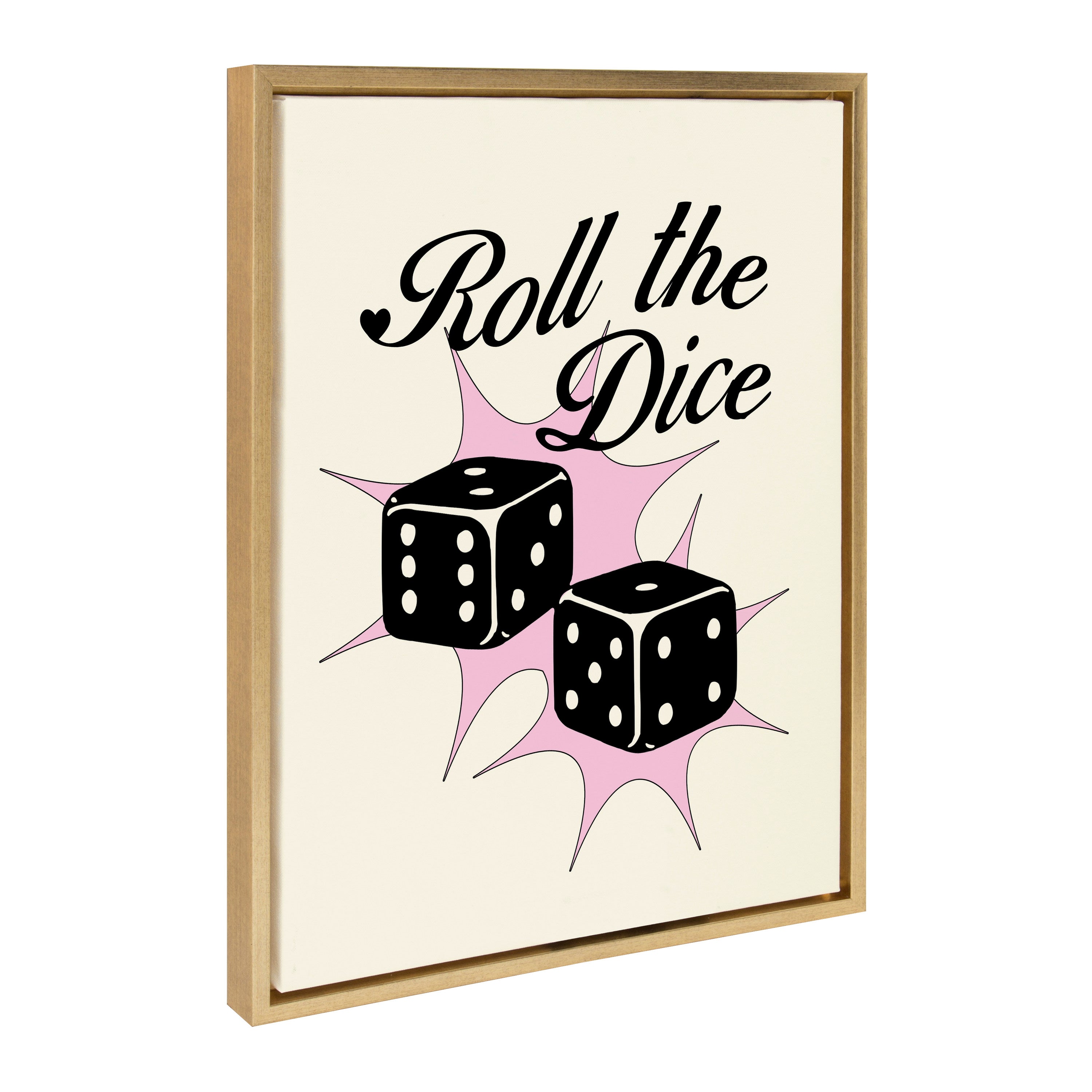 Sylvie Roll The Dice Pink Framed Canvas by Alli Standefer
